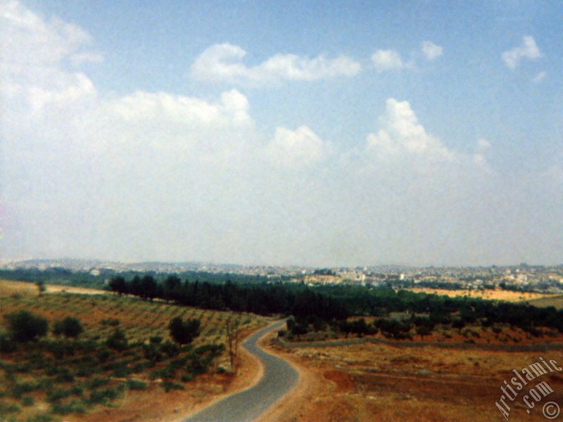 View towards Gaziantep city of Turkey from distant.
