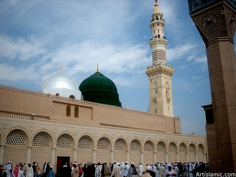 View of the Prophet Muhammad`s (saaw) Mosque (Masjed an-Nabawe) in Madina city of Saudi Arabia.
