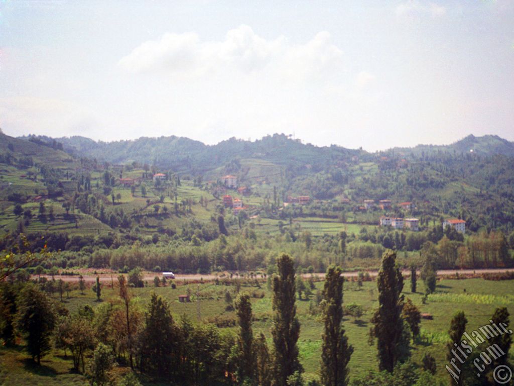 View of village from `OF district` in Trabzon city of Turkey.
