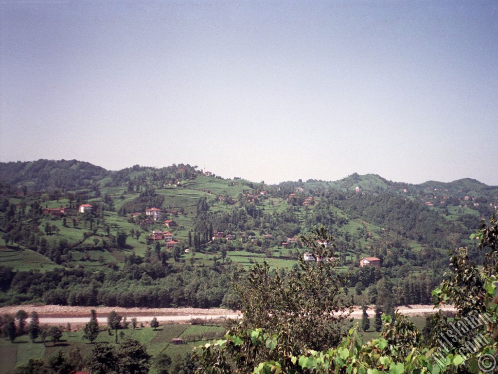 View of village from `OF district` in Trabzon city of Turkey.
