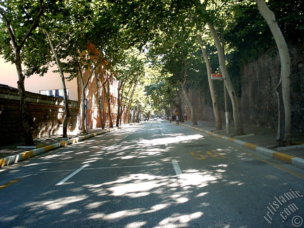 View towards Besiktas district from the way of Besiktas-Ortakoy in Istanbul city of Turkey.
