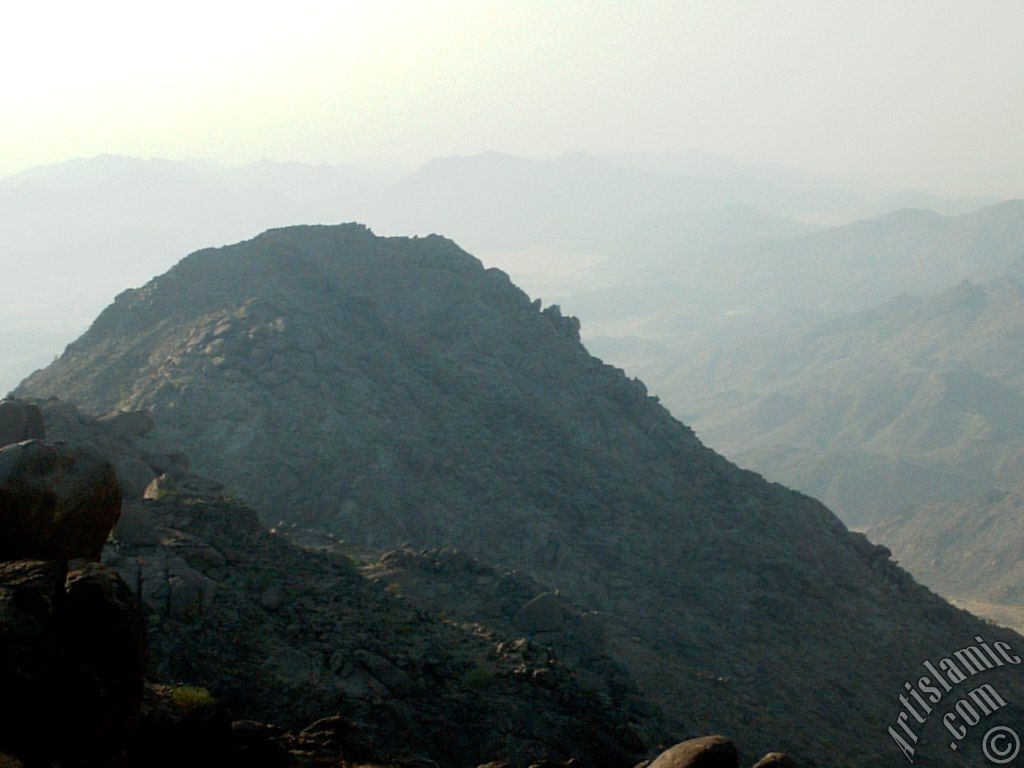 View of the peak of the Mount Savr in Mecca city of Saudi Arabia.
